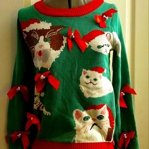 Tipsy Elves Crazy Cat Lady Ugly Christmas Sweater